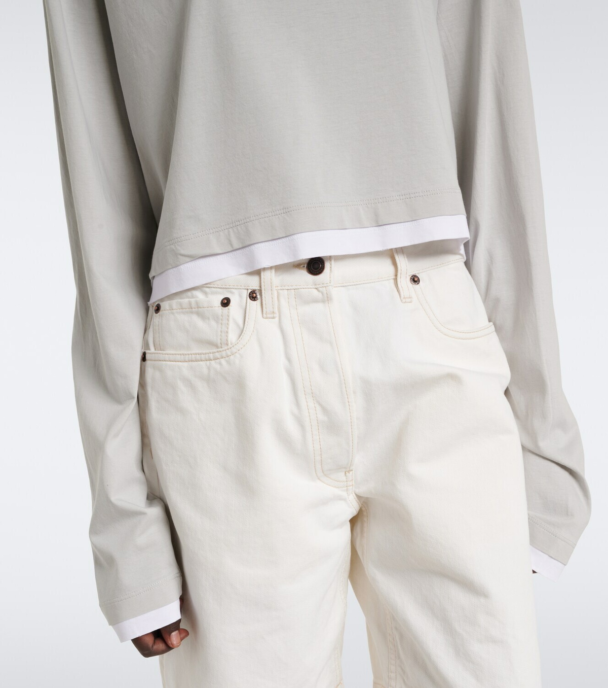 Prada Cotton piqué and jersey top