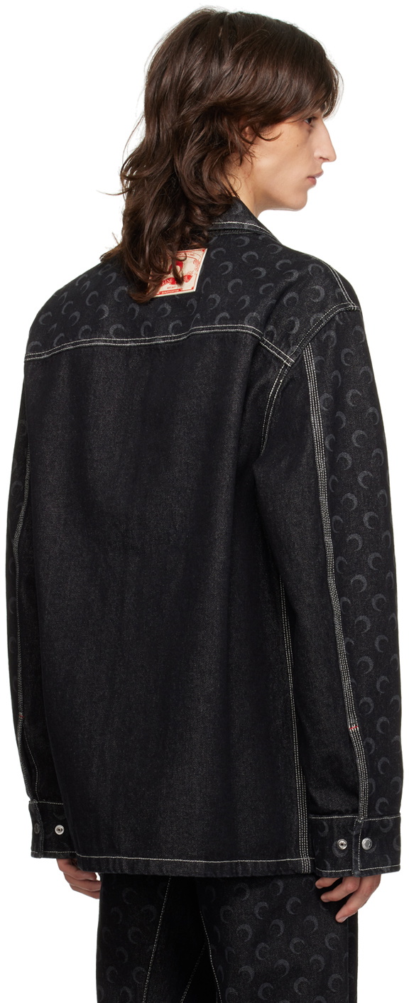 Marine Serre Black Moon Laser Denim Jacket