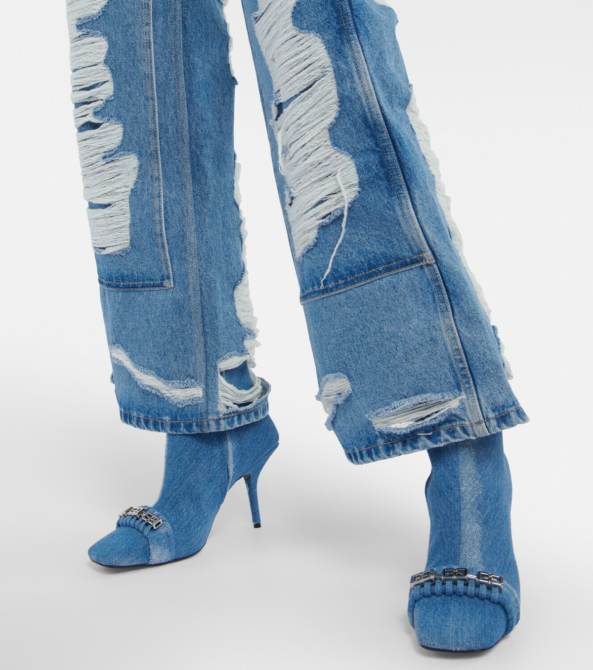 Givenchy - G Woven denim ankle boots Givenchy