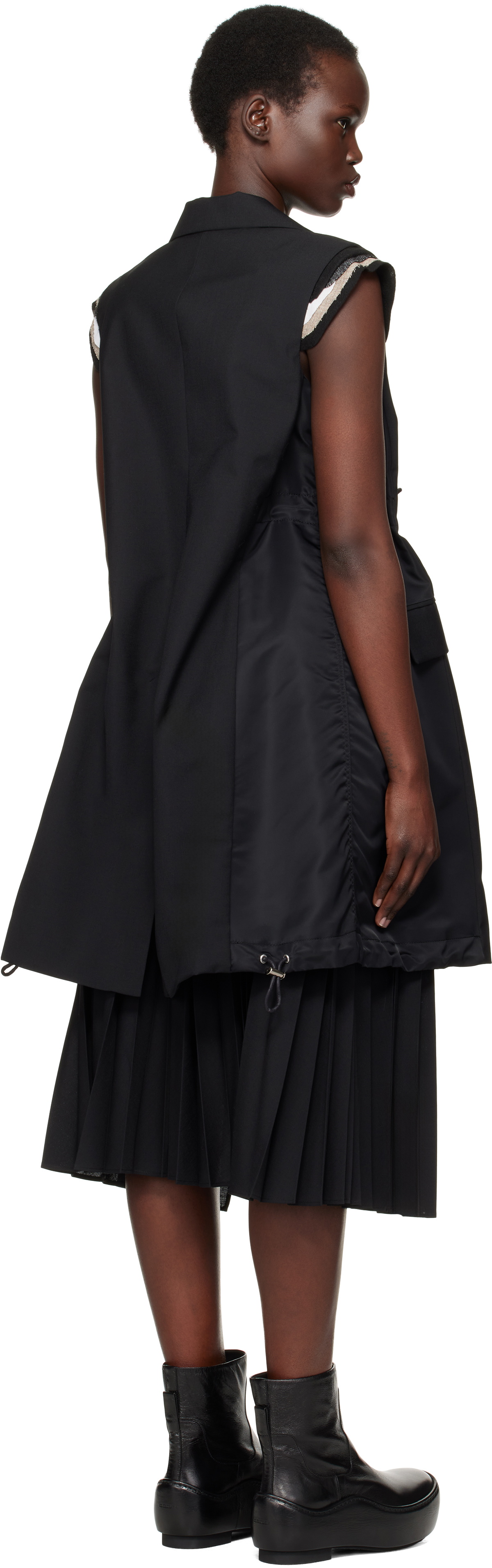 sacai Black Suiting Vest Blazer Sacai