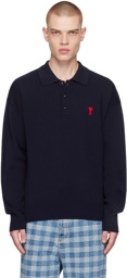 AMI Paris Navy Ami de Cœur Polo