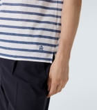 Dunhill Striped linen and cotton T-shirt