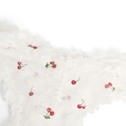 SKIMS Women's Stretch Lace Dipped Thong in Ivory Cherry Print