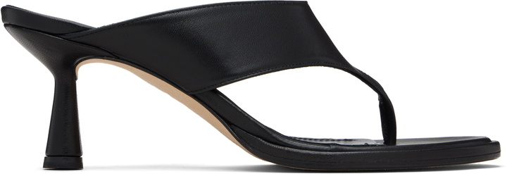Photo: Aeyde Black Olenna Thong Heeled Sandals