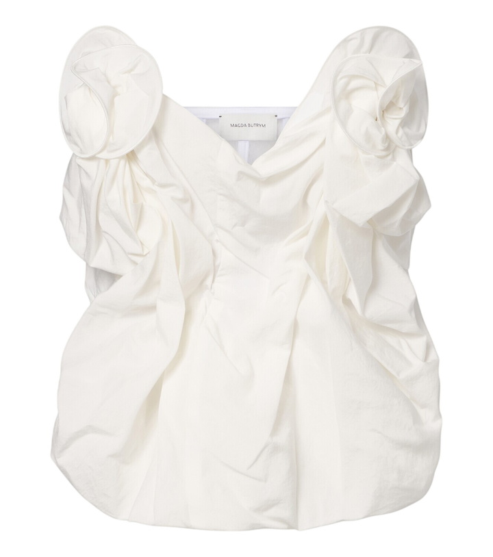 Photo: Magda Butrym Draped cotton and silk bustier top