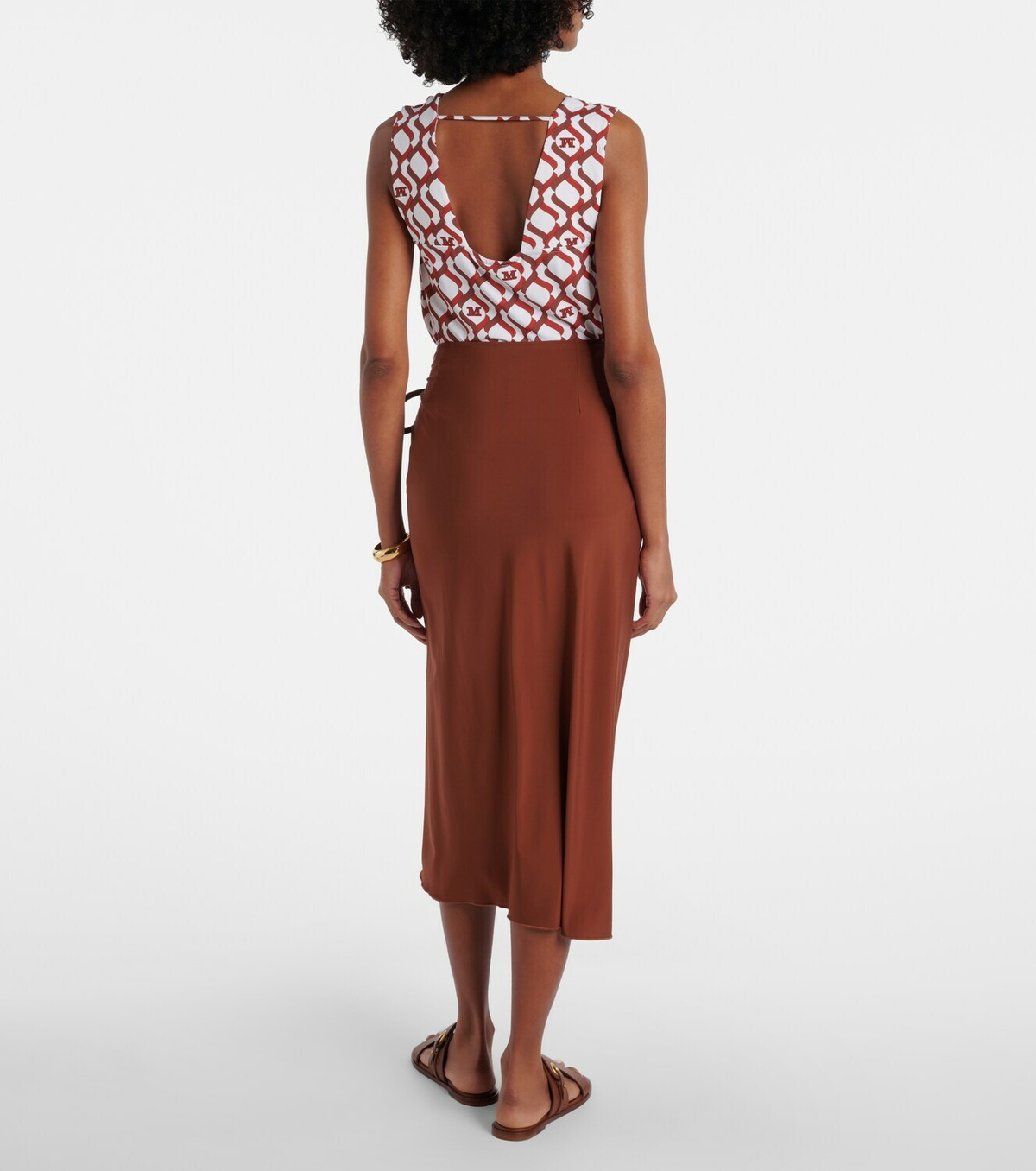 Max Mara Afoso gathered jersey wrap skirt