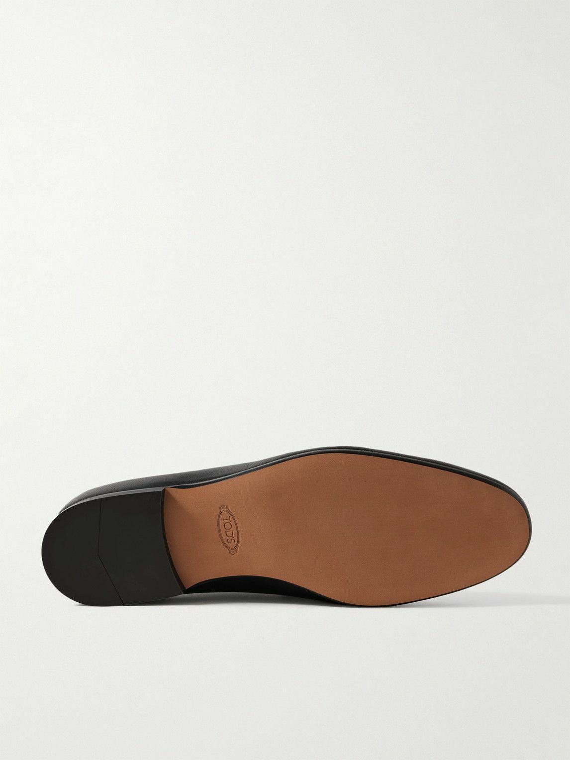 Tod's - Logo-Embellished Glossed Full-Grain Leather Penny Loafers - Black