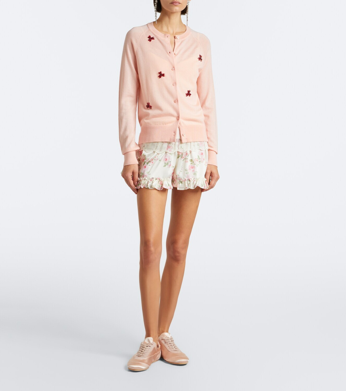 Simone Rocha Crystal-embellished wool and silk cardigan