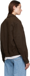 COOR Brown Quilted Swing Top Faux-Suede Jacket