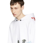 Palm Angels White Burning Car Hoodie