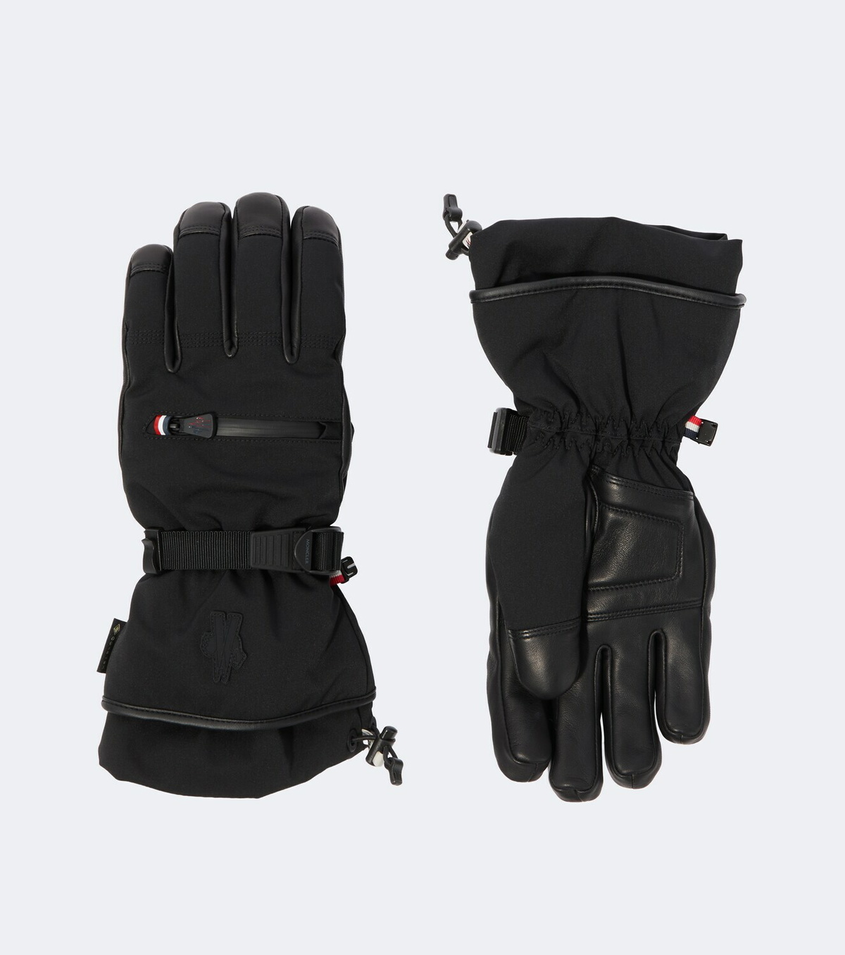 Moncler Grenoble Leather-trimmed ski gloves