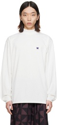 NEEDLES White Mock Neck Long Sleeve T-Shirt