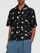 MARNI - Heart Print Silk S/s Boxy Shirt