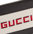 Gucci - Webbing-Trimmed Full-Grain Leather Cardholder - Men - Black