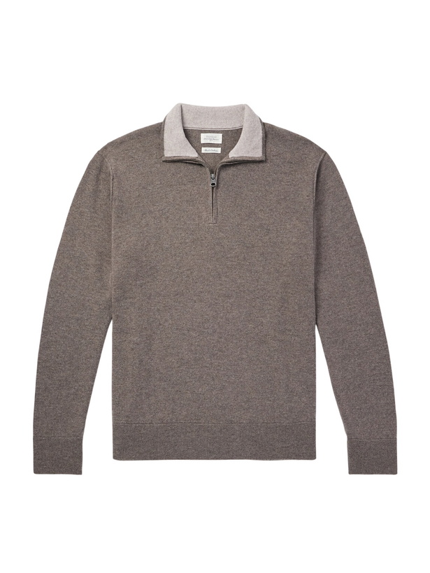 Photo: Hartford - Wool and Cashmere-Blend Half-Zip Sweater - Brown