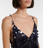 Isabel Marant Ludna embellished silk satin minidress