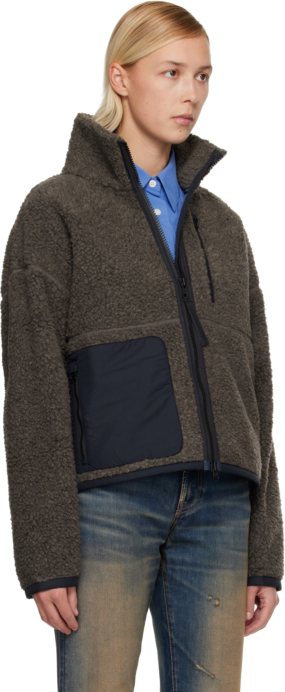Canada Goose Taupe Simcoe Zip Up Fleece Sweater Jacket