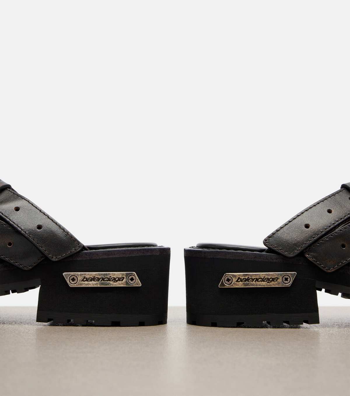 Balenciaga Venom leather platform mules