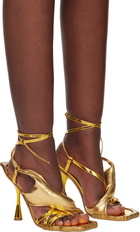 Ottolinger Gold Flower Heeled Sandals