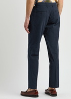 Wax London Alp Straight-leg Seersucker Trousers Navy