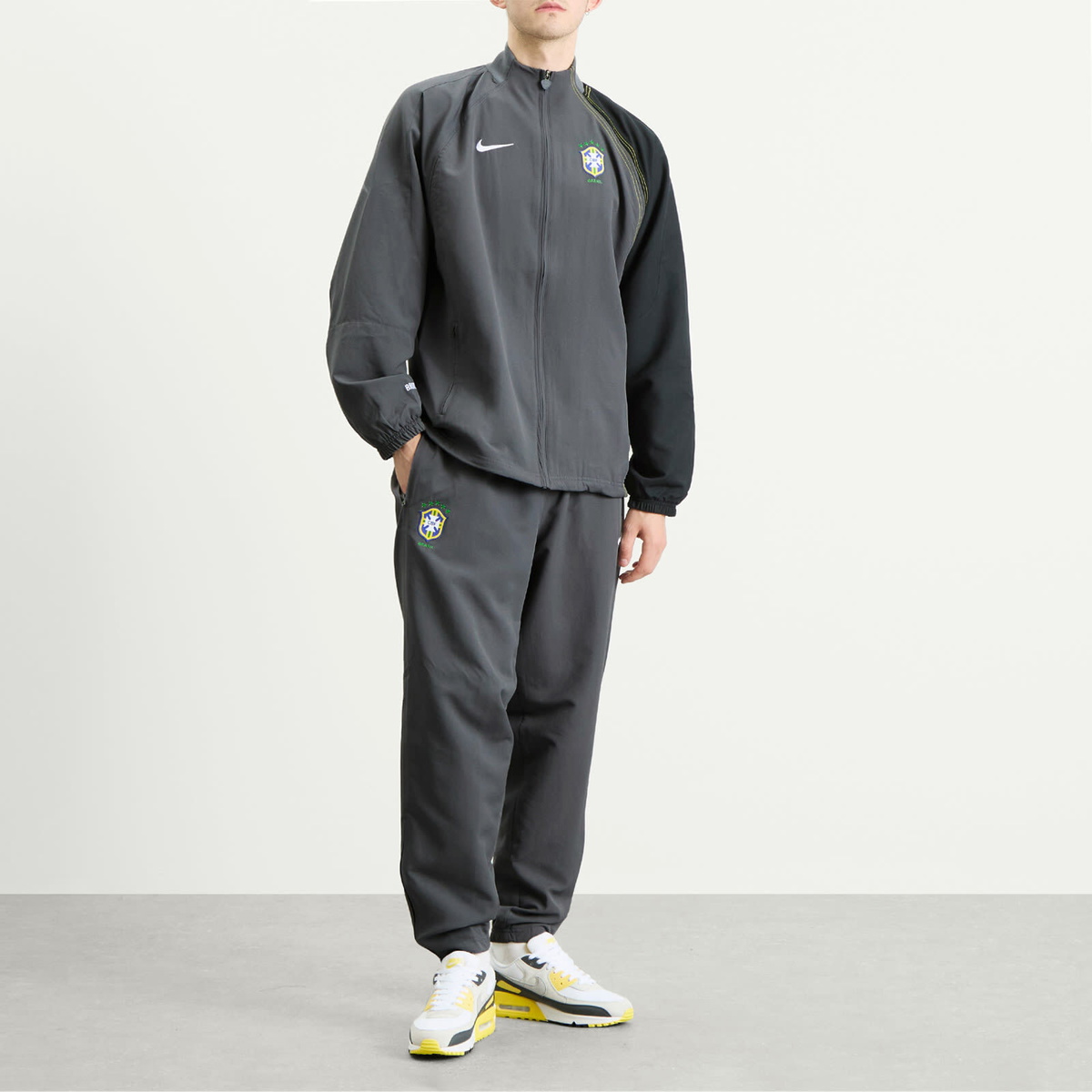 Nike Brazil Reissue Track Pant in Grey/Yellow/White