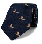 James Purdey & Sons - 8cm Embroidered Silk-Faille Tie - Blue