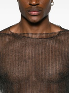 MLGA Black Open-Knit Sheer Sweater
