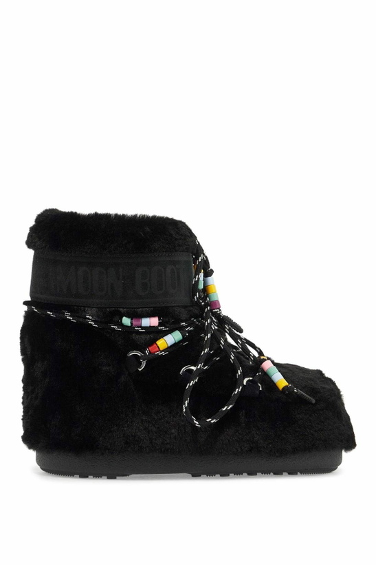 Photo: MOON BOOT icon low eco-fur snow boots with Black
