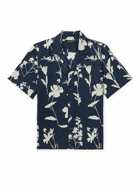 Club Monaco - Convertible-Collar Floral-Print Linen Shirt - Blue