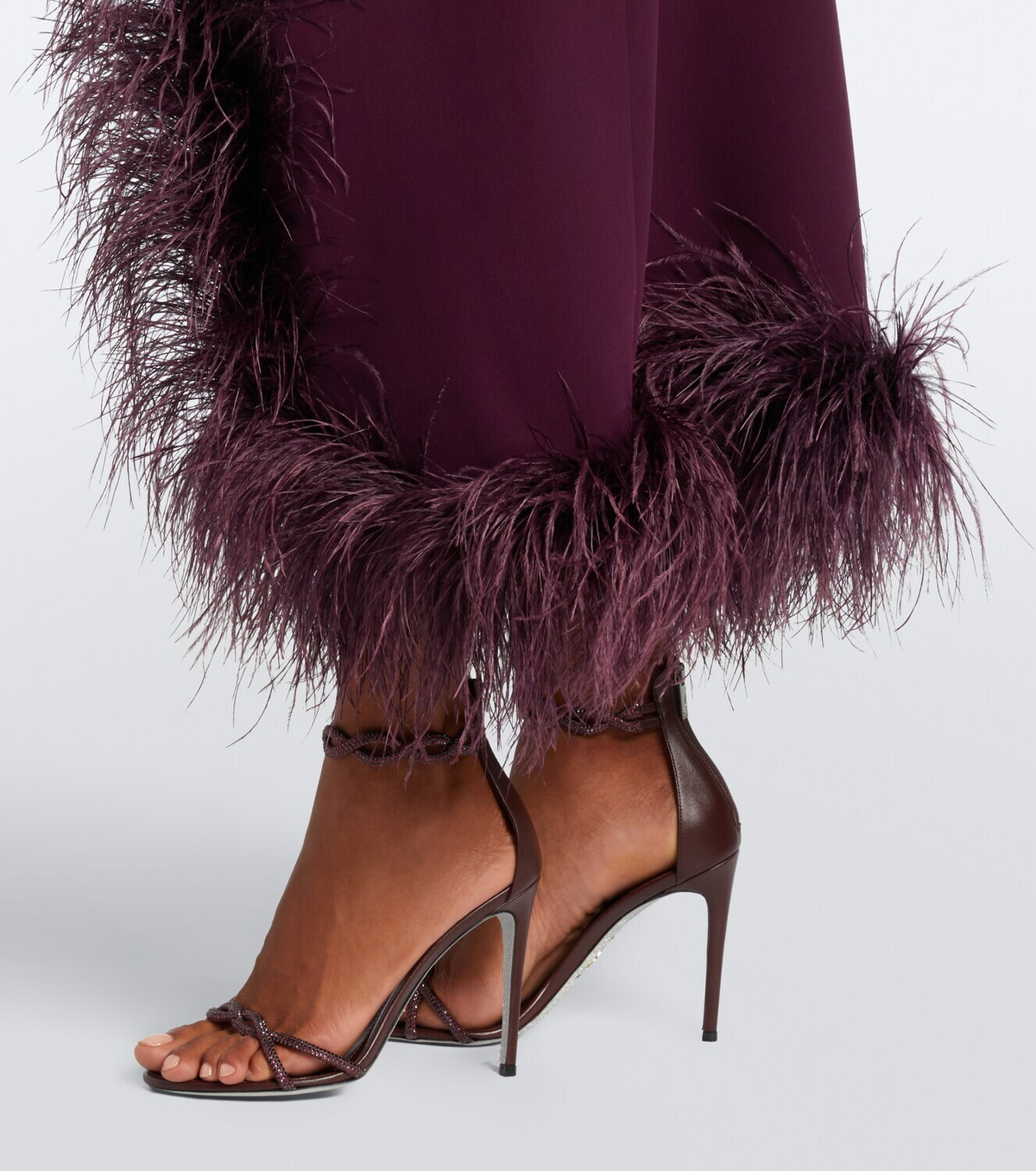 Rene Caovilla Margot embellished leather and satin sandals