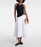 Loewe Asymmetric draped cotton-blend tank top