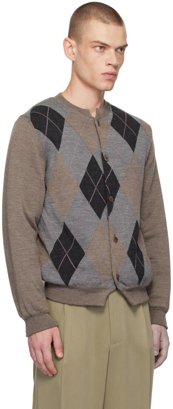 トップス MAGLIANO wool cardigan 23AW Magliano Brown Argyle Cardigan Magliano