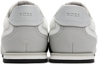 BOSS Gray & White Paneled Sneakers