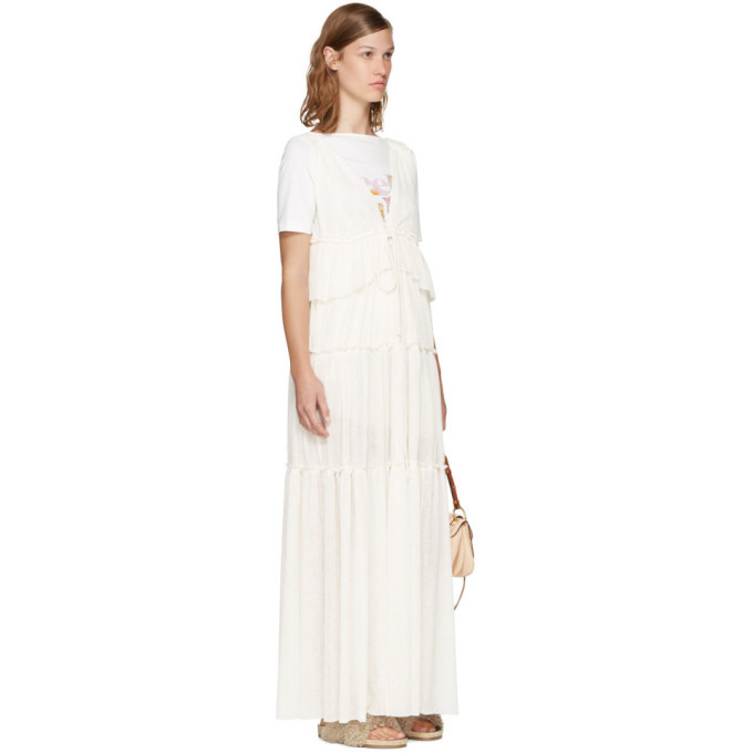 See by Chloe Off-White Long Gauze Jersey Dress See by Chloe