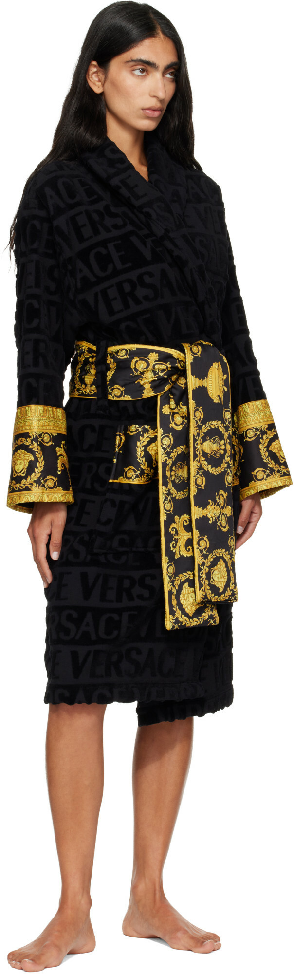 Versace Black 'I Heart Baroque' Bathrobe