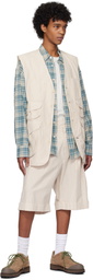 Engineered Garments Beige & White Gurkha Shorts