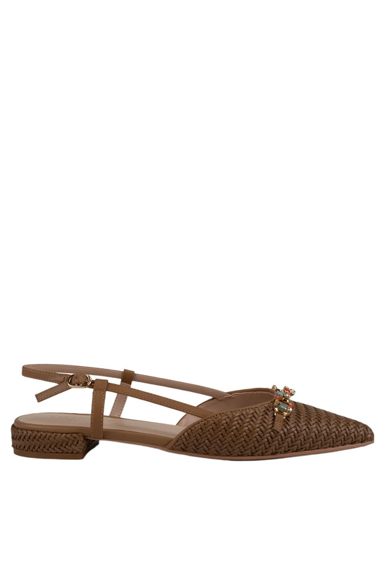 Photo: TwinSet Raffia Sandal With Jeweled Clamp