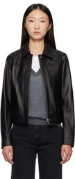 Loulou de Saison Black Ascot Leather Jacket