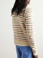 Marni - Embroidered Striped Virgin Wool and Cashmere-Blend Zip-Up Hoodie - Neutrals