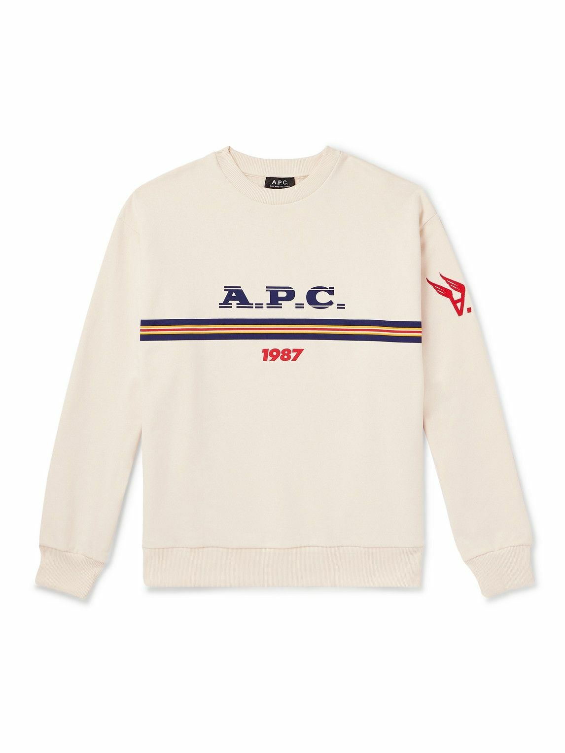 Photo: A.P.C. - Adam Logo-Print Organic Cotton-Jersey Sweatshirt - Neutrals