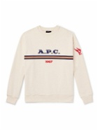 A.P.C. - Adam Logo-Print Organic Cotton-Jersey Sweatshirt - Neutrals