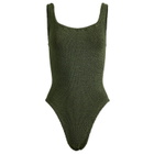 Hunza G Women's Square Neck Swimsuit in Metallic Khaki 