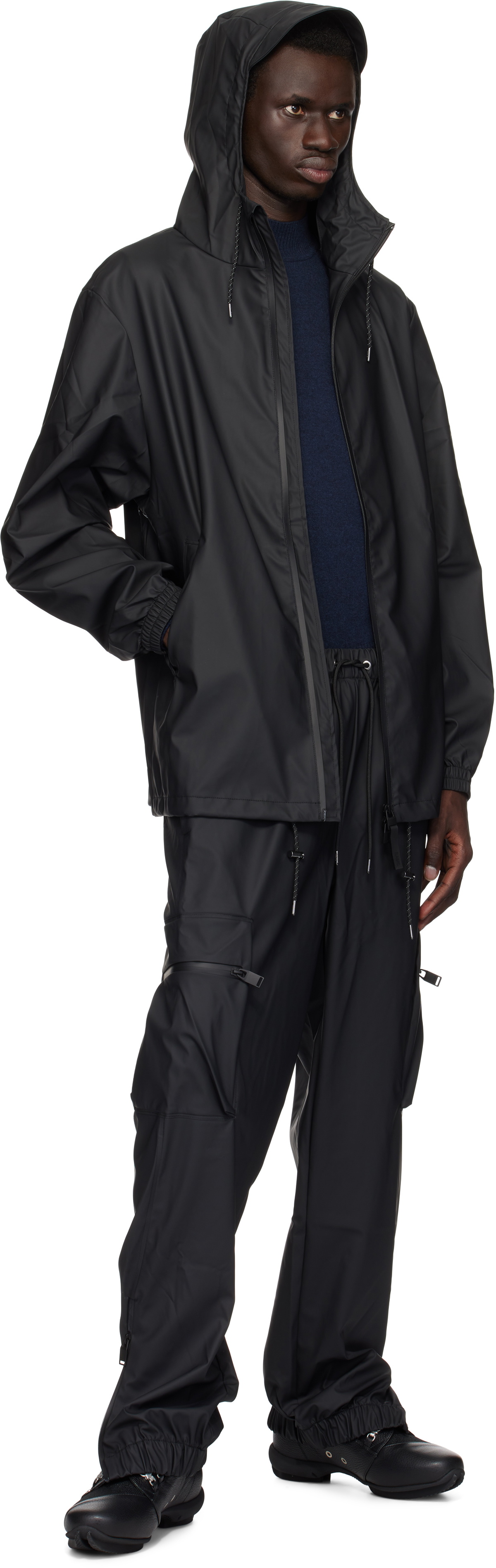 RAINS Black Regular Cargo Rain Pants