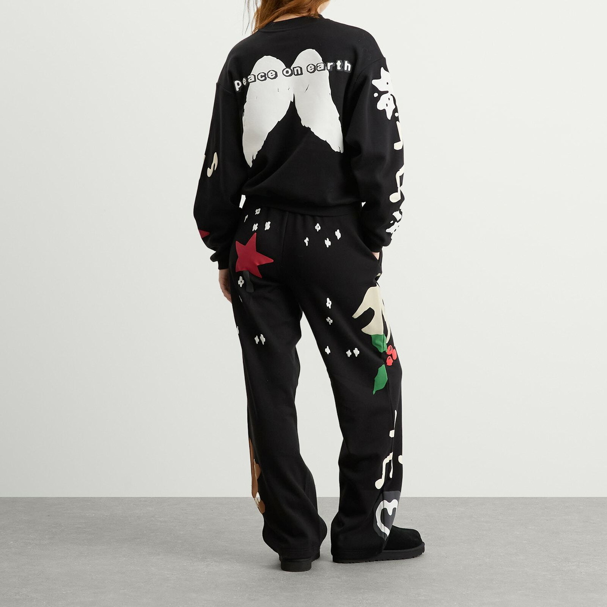 SKIMS Women's x CPFM Cotton Fleece Classic Crewneck in Onyx Snowman Print