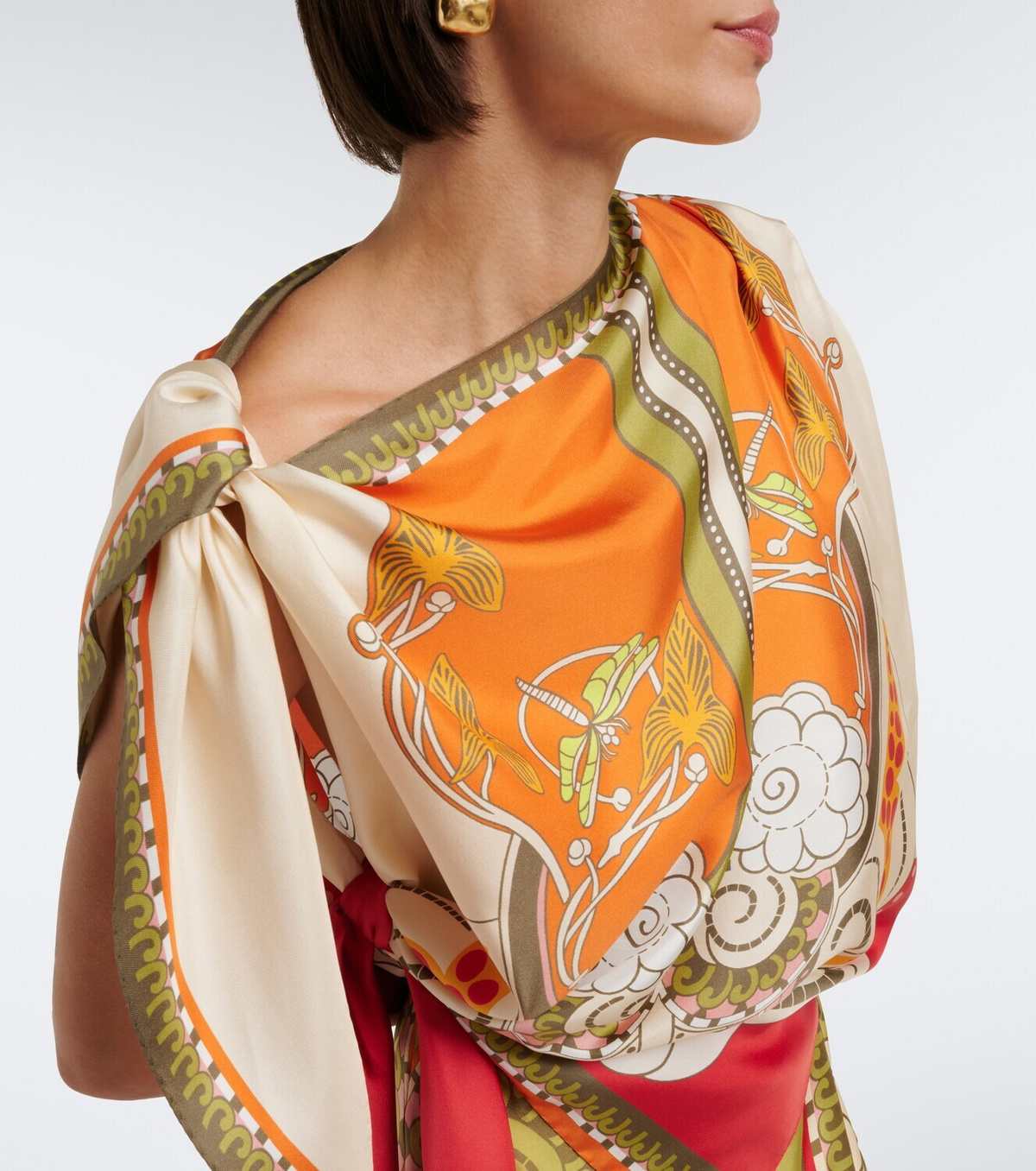 La DoubleJ Full-On printed silk twill top