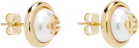 Casablanca Pearl Logo Stud Earrings