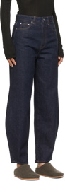 TOTEME Indigo Organic Cotton Barrel Leg Jeans