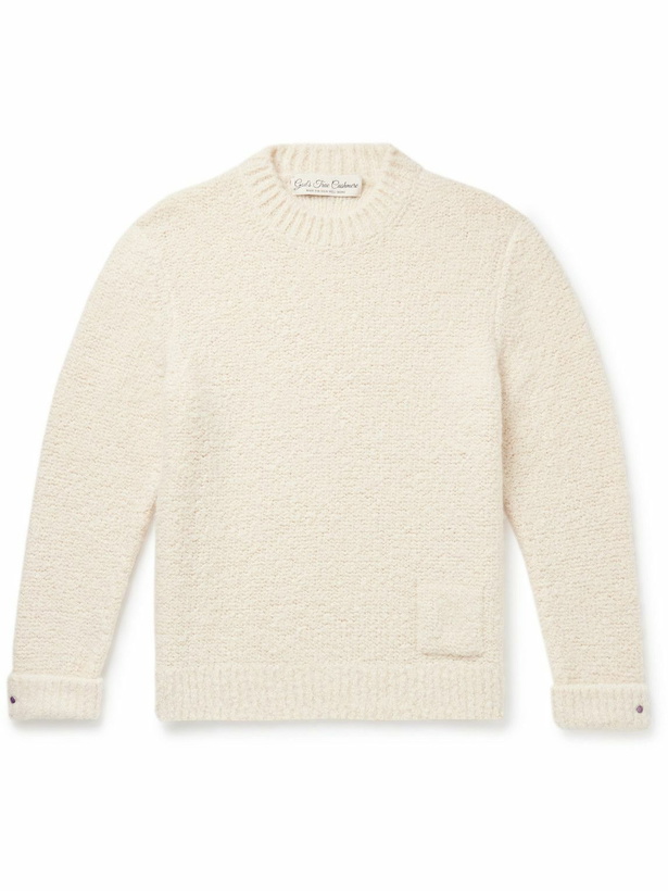 Photo: God's True Cashmere - Cloud Embellished Cashmere-Blend Bouclé Sweater - Neutrals
