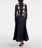 Self-Portrait Argyle wool polo sweater