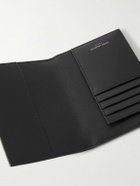 SAINT LAURENT - Cassandre Logo-Embellished Glossed-Leather Passport Cover